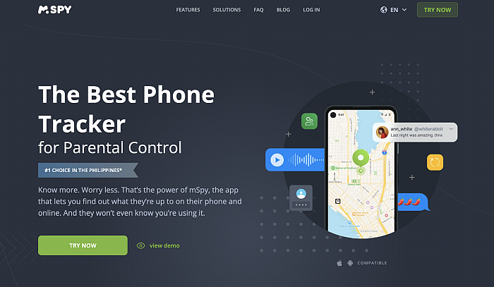 página de inicio de mspy