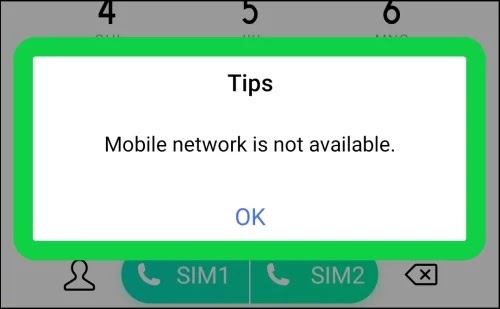 Red móvil no disponible para llamadas de voz
